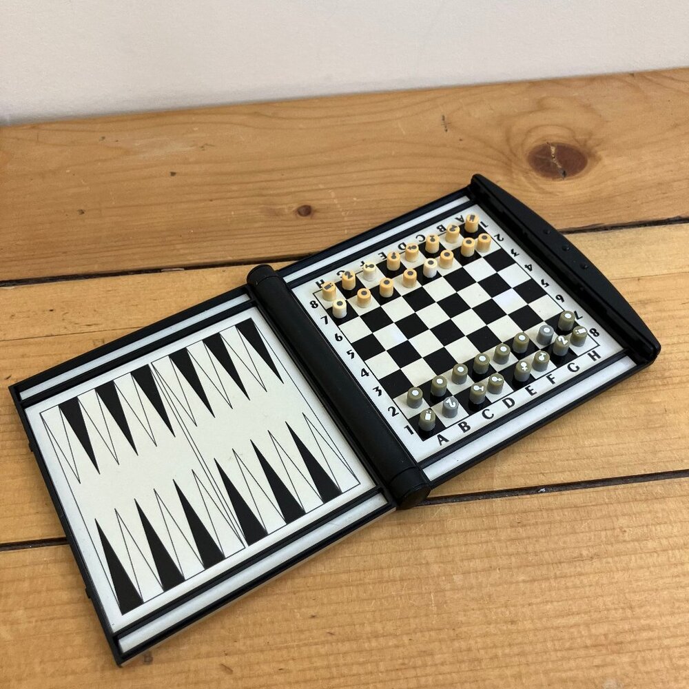 Roots Equipment Travel Backgammon & Chess Arco Mini Game Case Magnetic Pieces